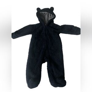 Carter's Fuzzy Black Hooded Footie